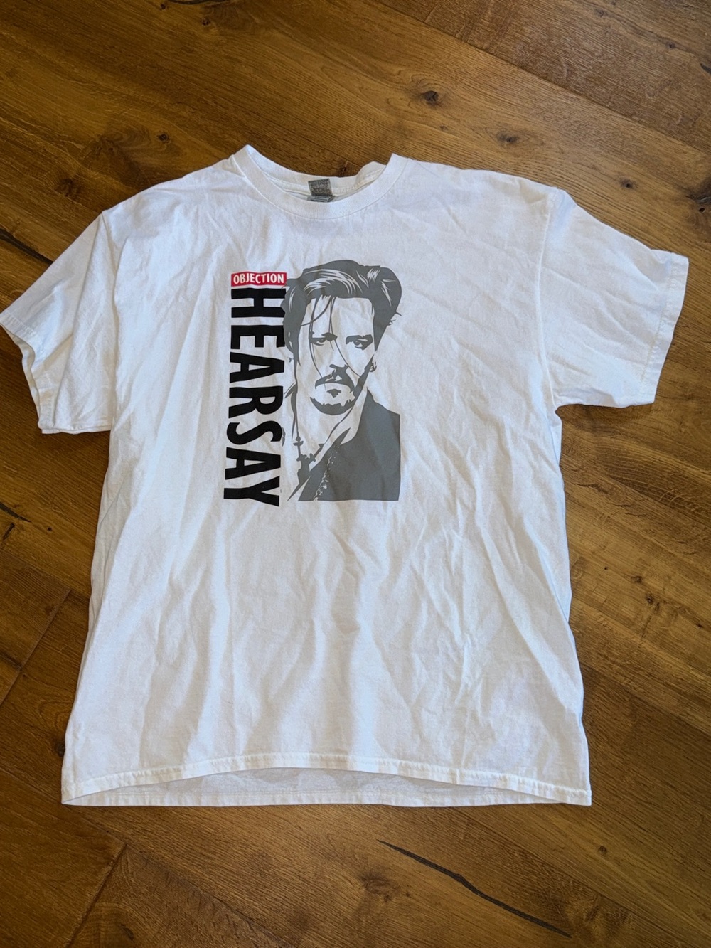 Johnny Depp “Objection Hearsay” Gildan White Short-Sleeve Graphic Tee